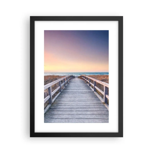 Plakát v černém rámu - Baltská večerní polární záře - 30x40 cm