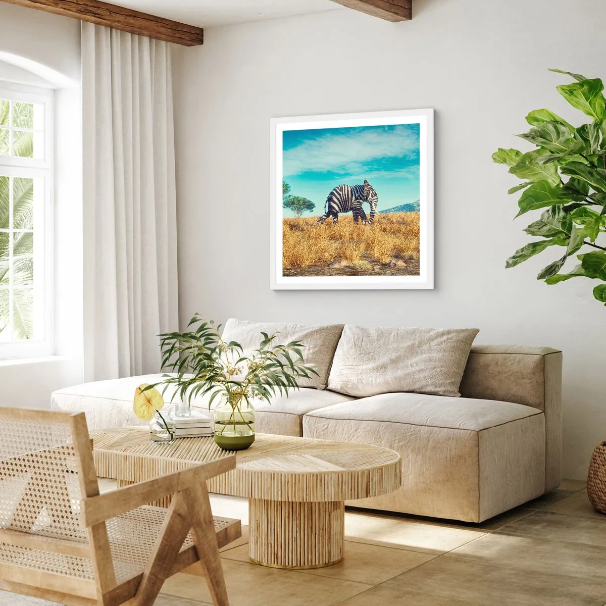 Plakát v bílém rámu - Šedá už není v módě - 30x30 cm