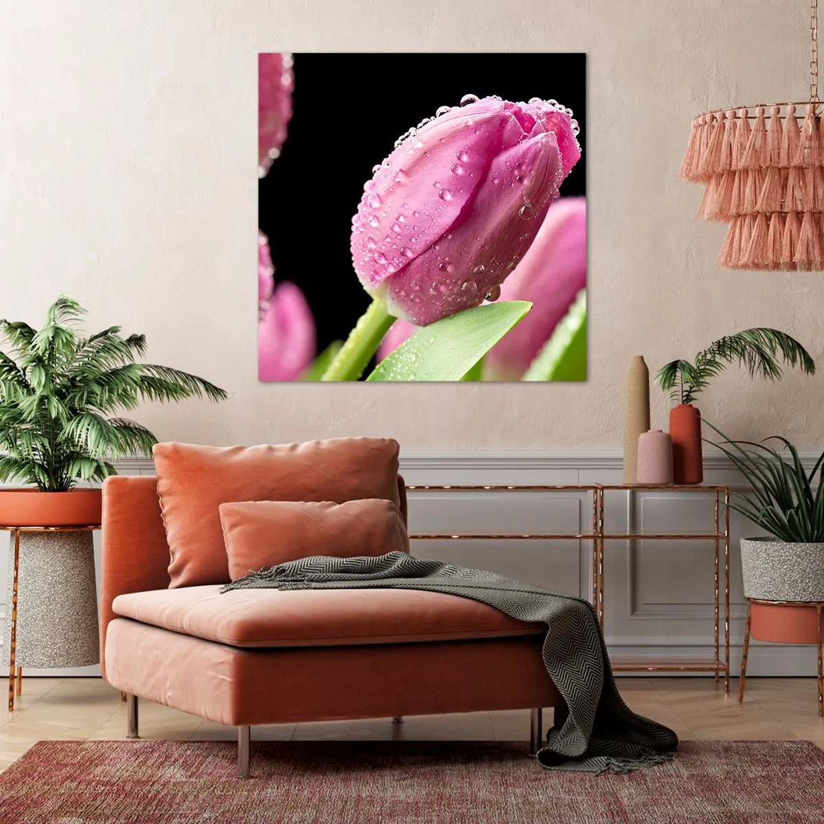 Obraz na plátně - Liliový sen v rose - 70x70 cm