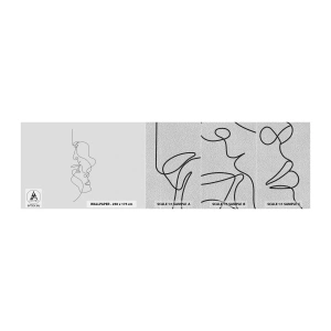 Vzor Fototapety Premium Sand - Žár vášnivých tužeb - Grafika, Zamilovaný pár, Polibek - 100x30 cm