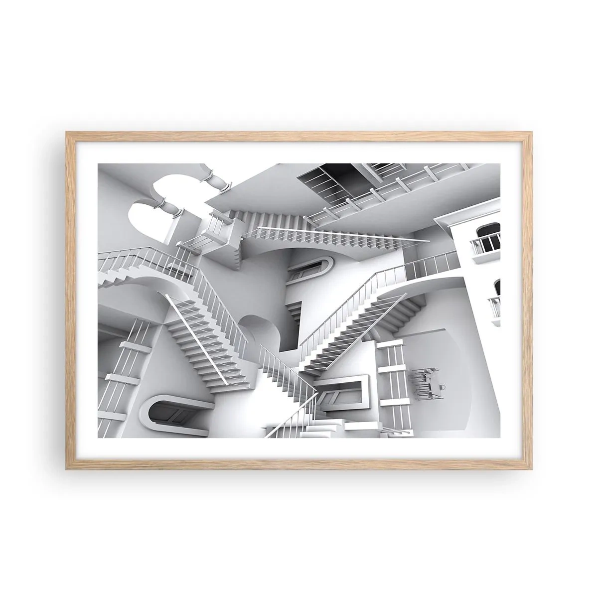 Plakát v rámu světlý dub - Paradoxy prostoru - 70x50 cm