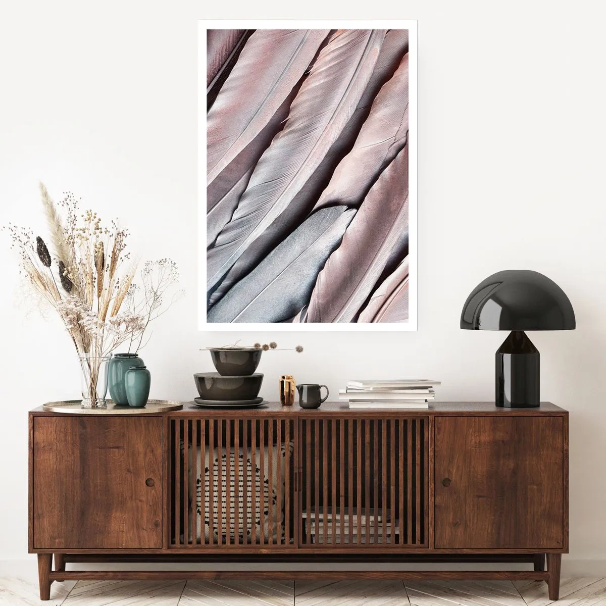 Plakát - V růžové a stříbrné - 70x100 cm