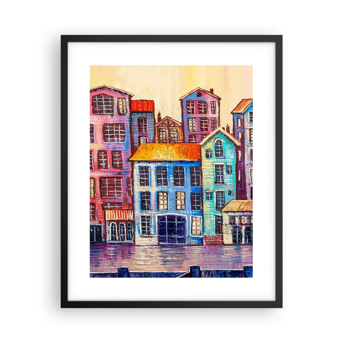 Plakát v černém rámu - Město jako z pohádky - 40x50 cm