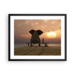 Plakát v černém rámu - Je skvělé spolu mlčet - 50x40 cm