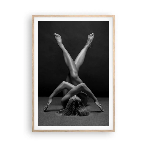 Plakát v rámu světlý dub - Geometrie nahoty - 70x100 cm