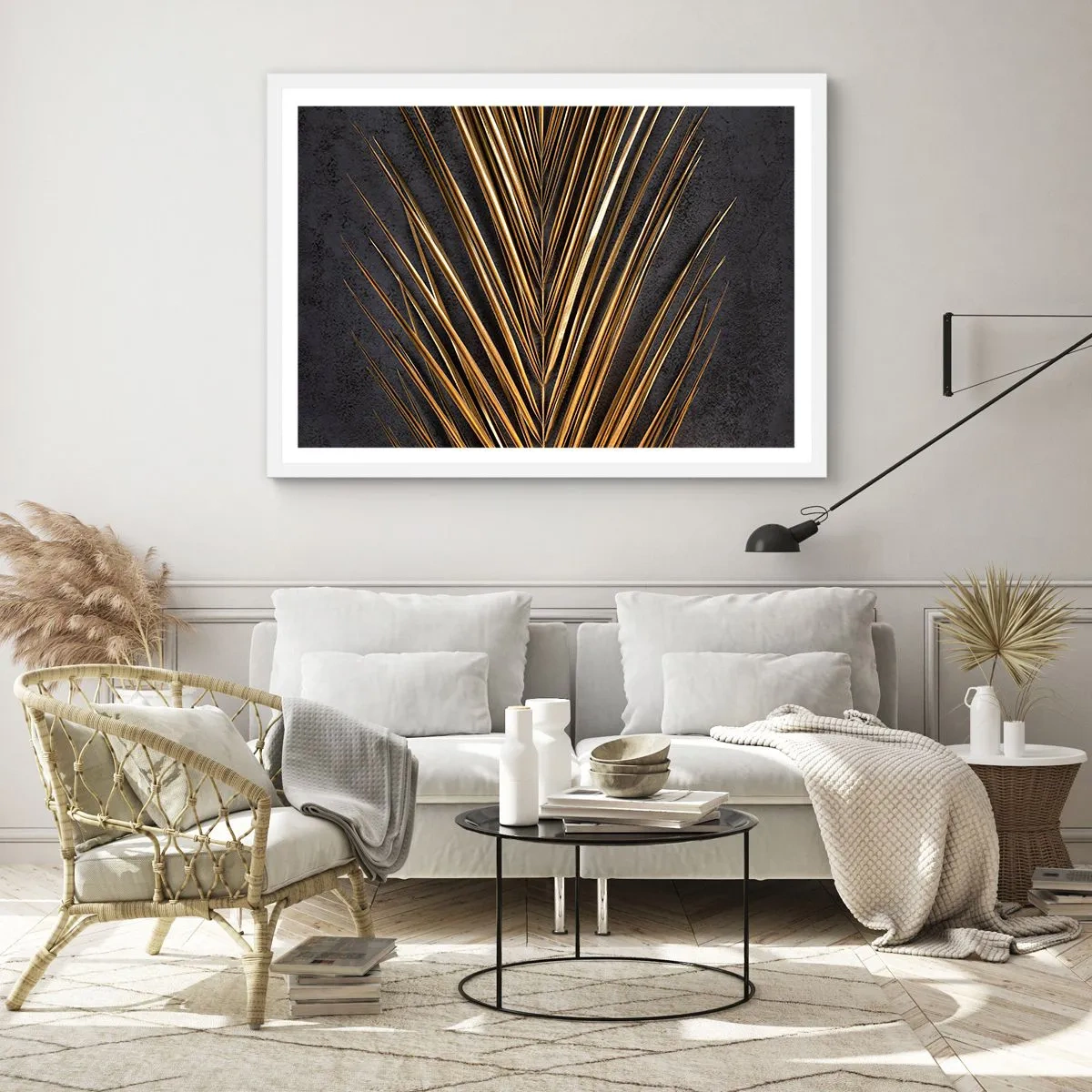 Plakát v bílém rámu - Zlato tropů - 50x40 cm