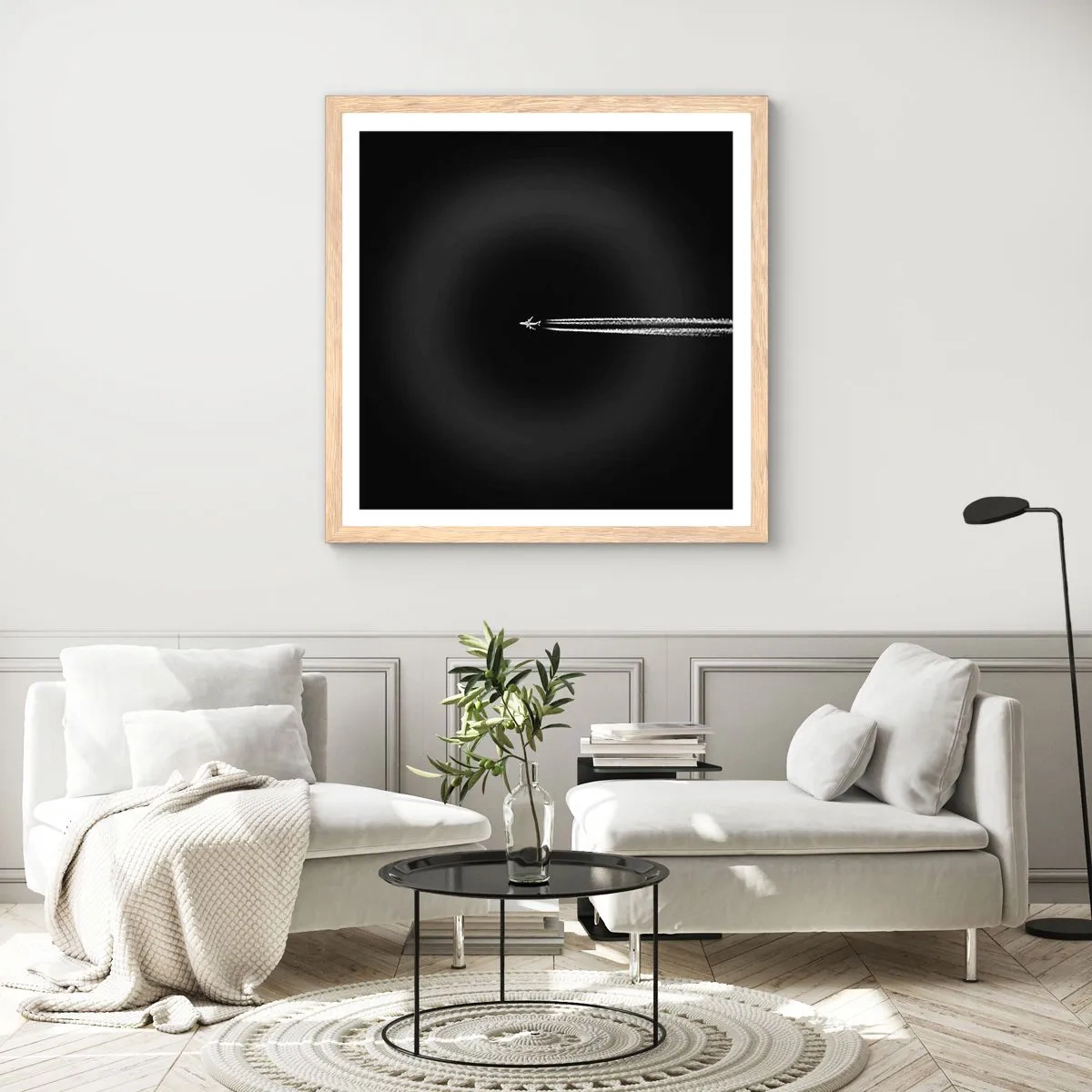 Plakát v rámu světlý dub - Do jiné dimenze - 30x30 cm