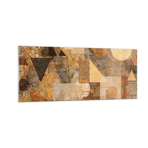 Obraz na skle - Kubistická bronzová studie - 100x40 cm