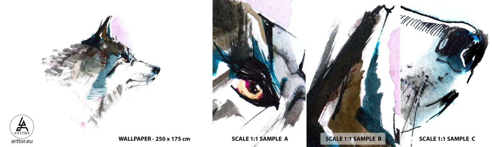 Vzor Fototapety Samolepicí Deluxe Sticker - My o vlku - Abstrakce, Zvířata, Pes - 100x30 cm