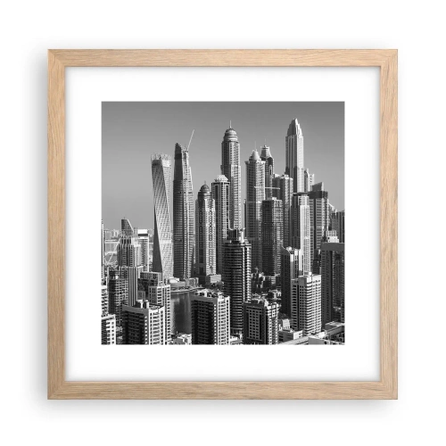 Plakát v rámu světlý dub - Město nad pouští - 30x30 cm