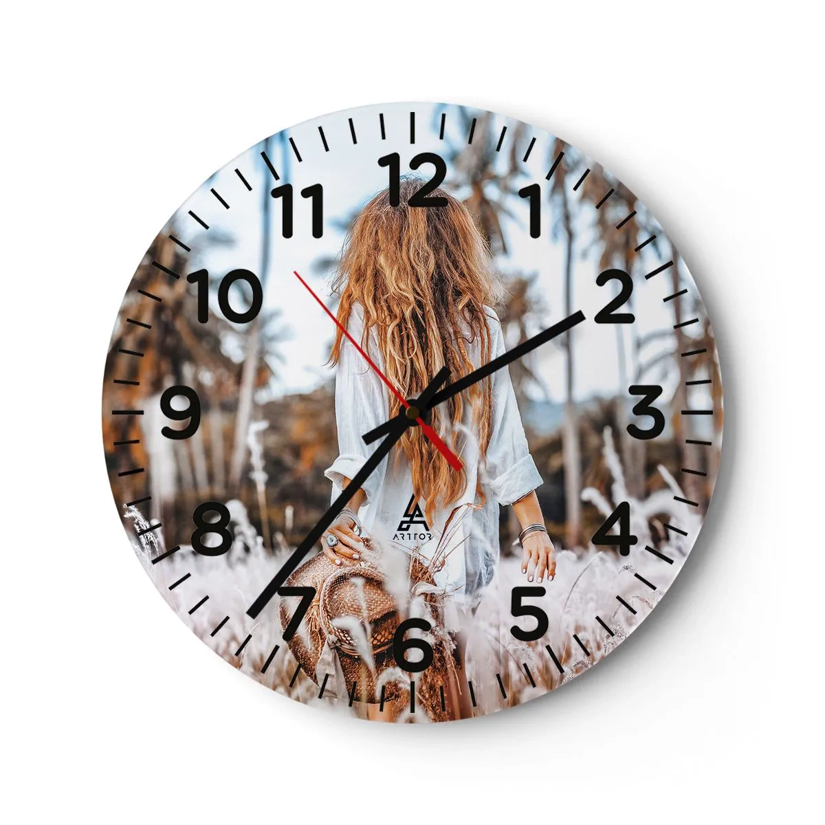 Nástěnné hodiny - Zrozená z travní chmýří - 40x40 cm