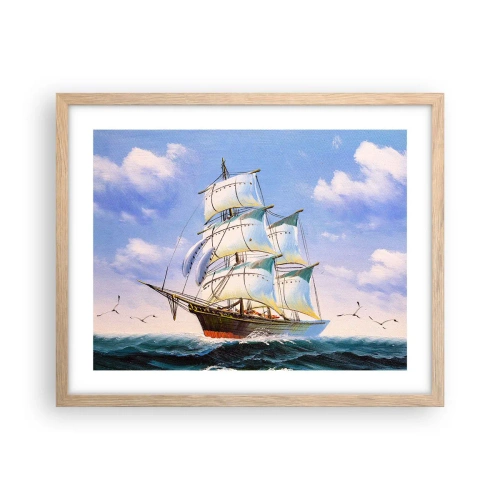 Plakát v rámu světlý dub - Hrdě s větrem - 50x40 cm