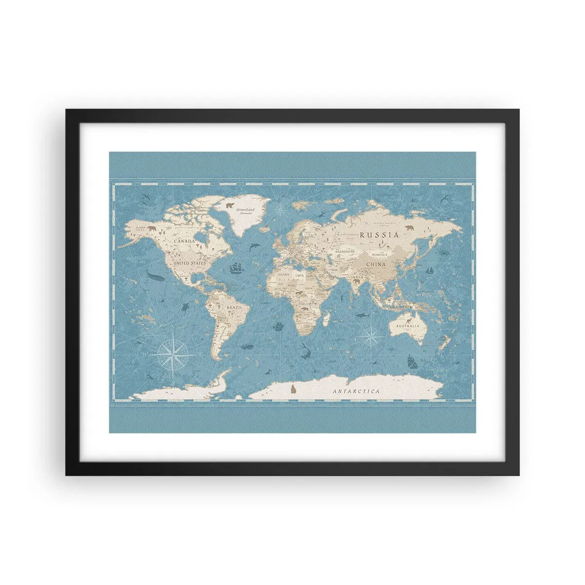 Plakát v černém rámu - Svět na dosah ruky - 50x40 cm