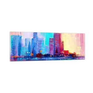 Obraz na skle - Vykoupané v barvách - 90x30 cm
