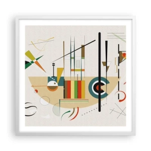 Plakát v bílém rámu - A svět se směje - 60x60 cm