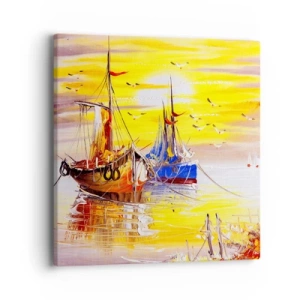 Obraz na plátně - Zasloužený odpočinek v přístavu - 40x40 cm