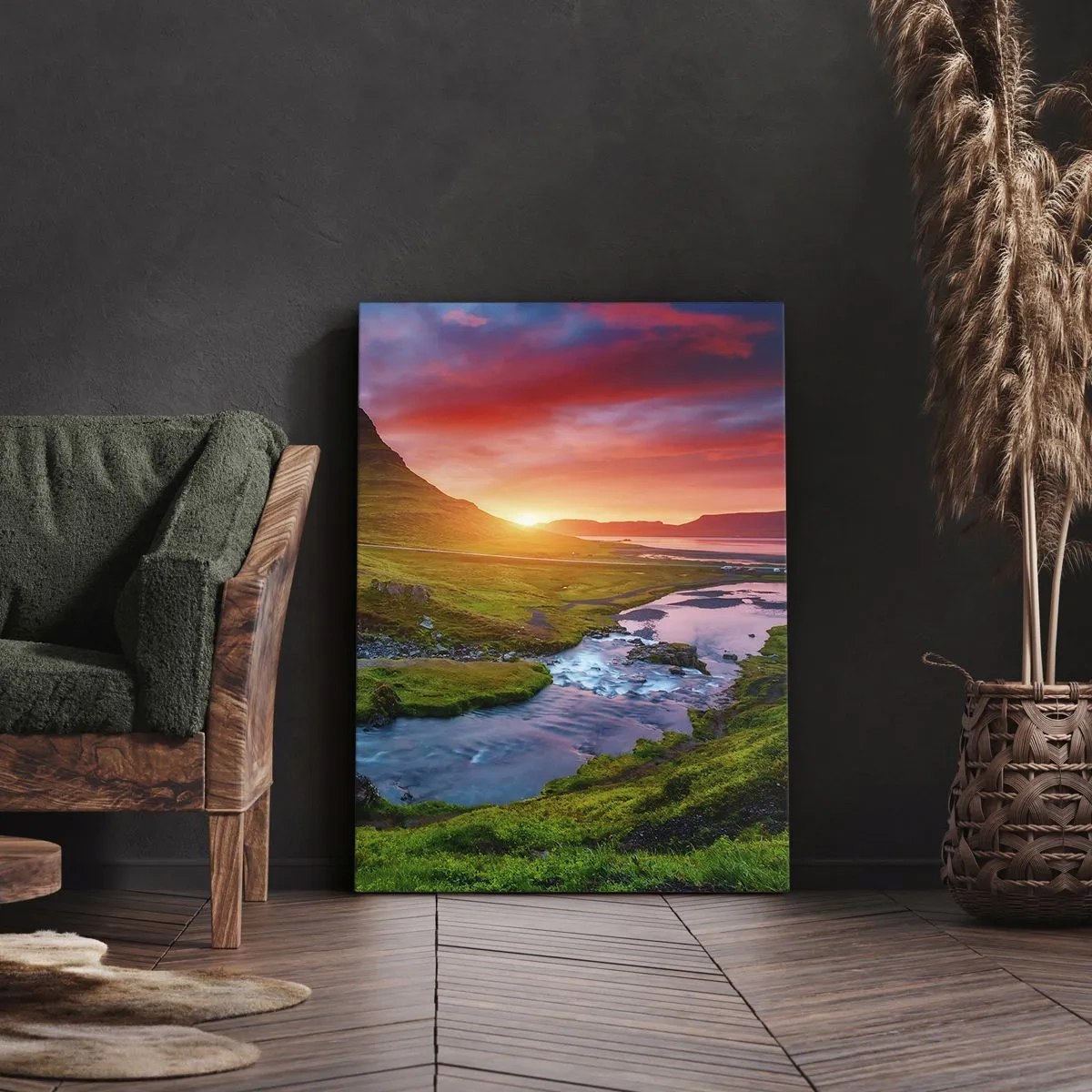 Obraz na plátně - Island - oheň a voda - 50x70 cm