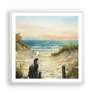Plakát v bílém rámu - Bezvětří a samota - 60x60 cm