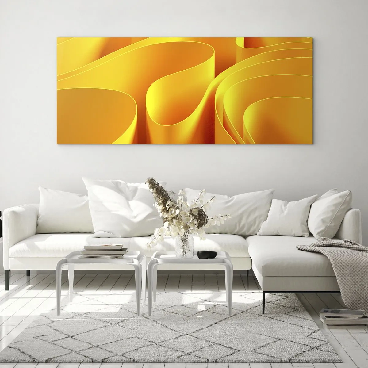 Obraz na skle - Jako sluneční vlny - 100x40 cm