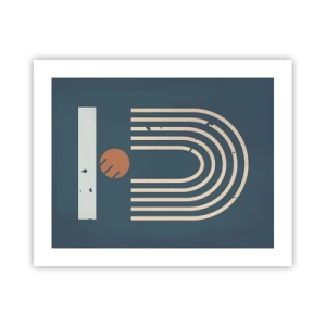 Plakát - Geometrie v námořnické modři - 50x40 cm