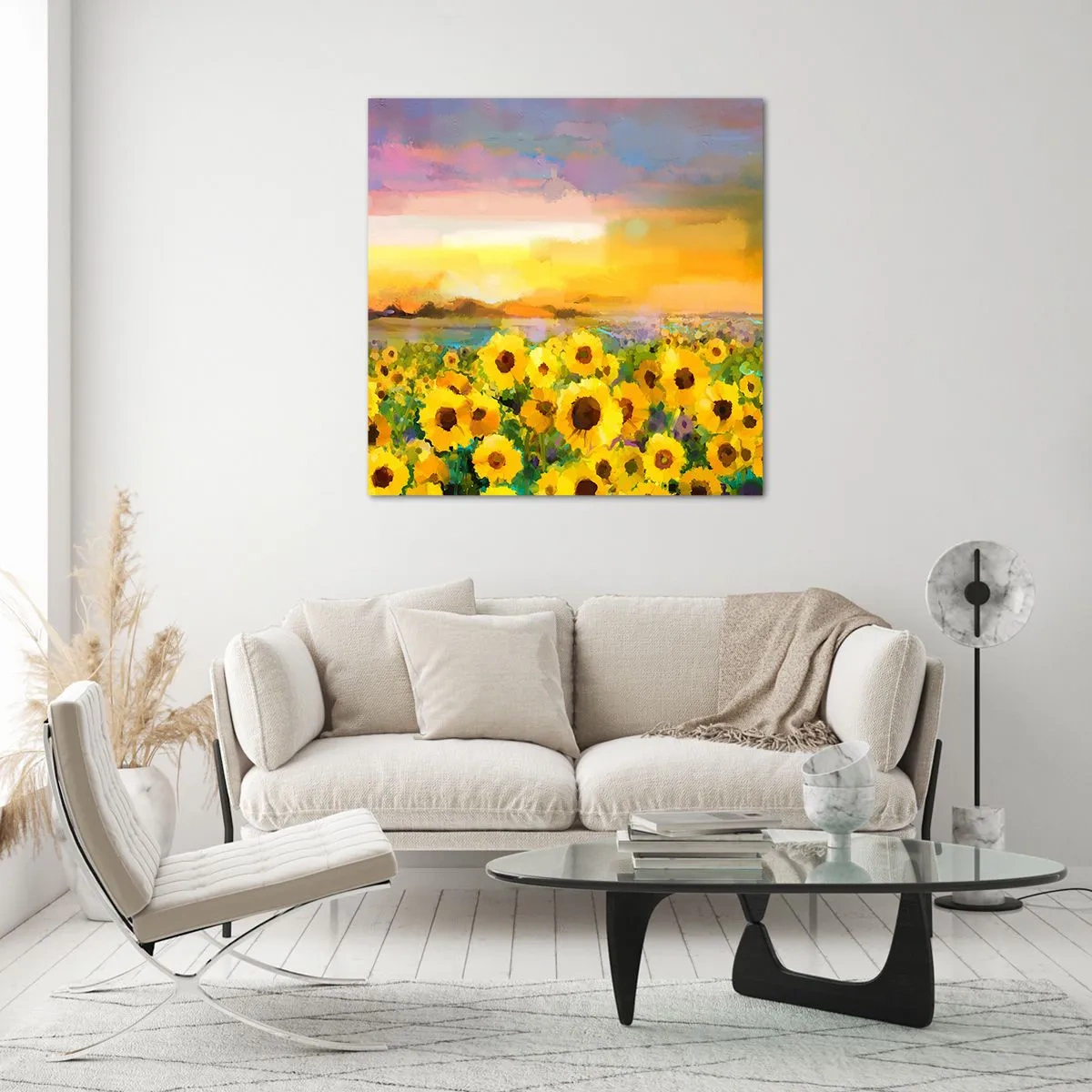 Obraz na skle - Samotné slunce sestoupilo na zem - 40x40 cm