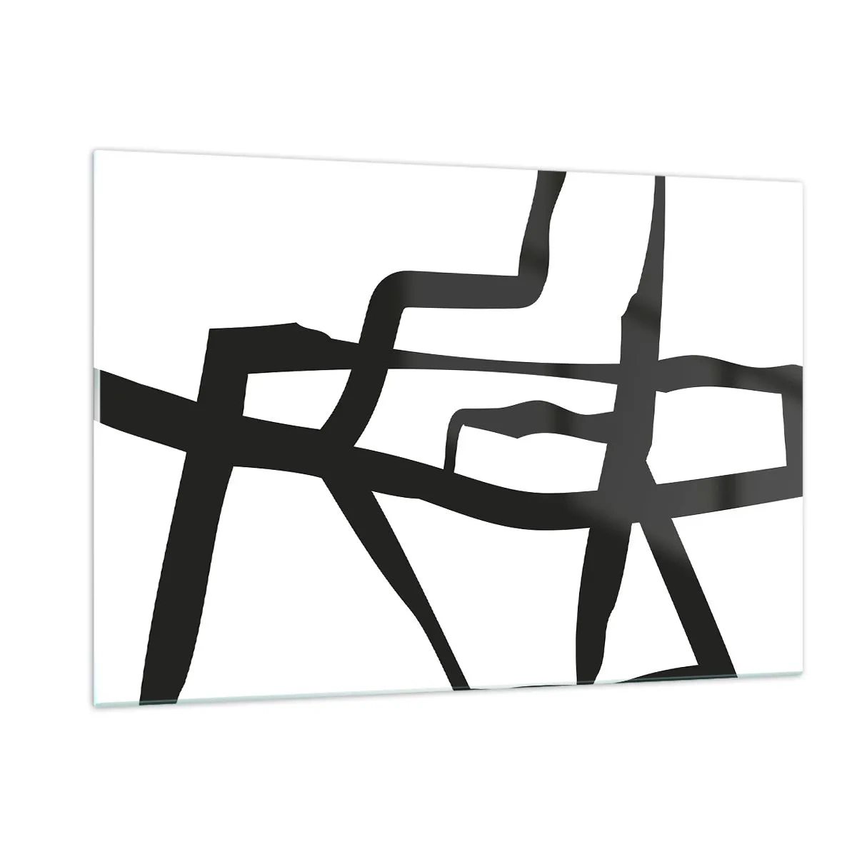 Obraz na skle - Černobílá konstrukce - 120x80 cm