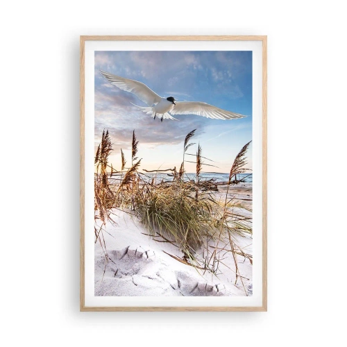 Plakát v rámu světlý dub - Vítr od moře - 61x91 cm