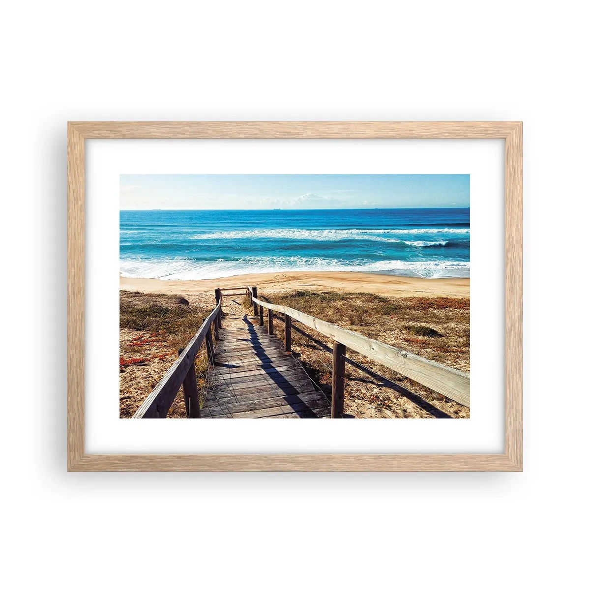 Plakát v rámu světlý dub - Běž! - 40x30 cm