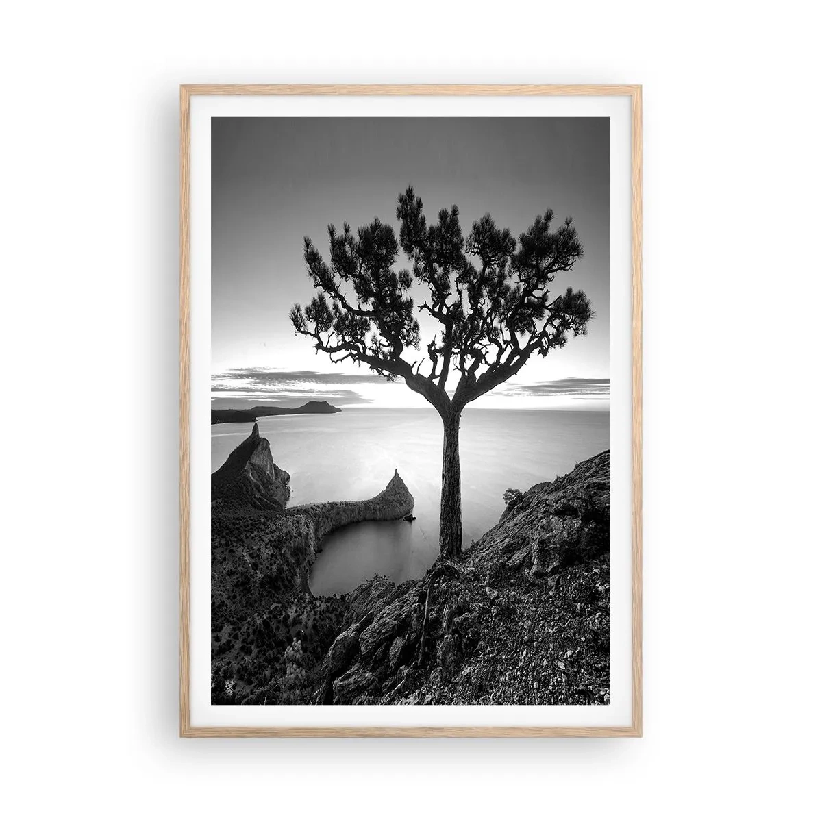 Plakát v rámu světlý dub - Klid až k horizontu - 70x100 cm