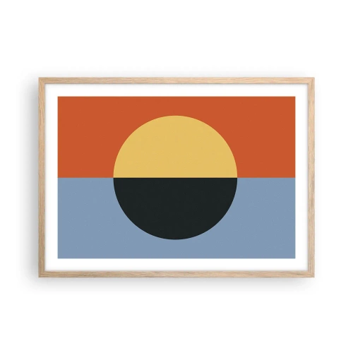 Plakát v rámu světlý dub - Kompozice tepla a chladu - 70x50 cm