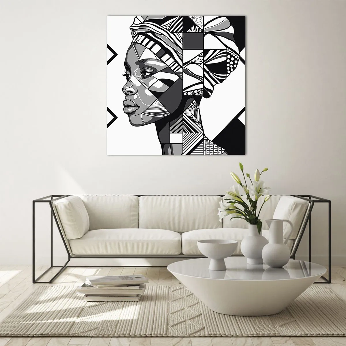 Obraz na skle - Etnický portrét - 60x60 cm