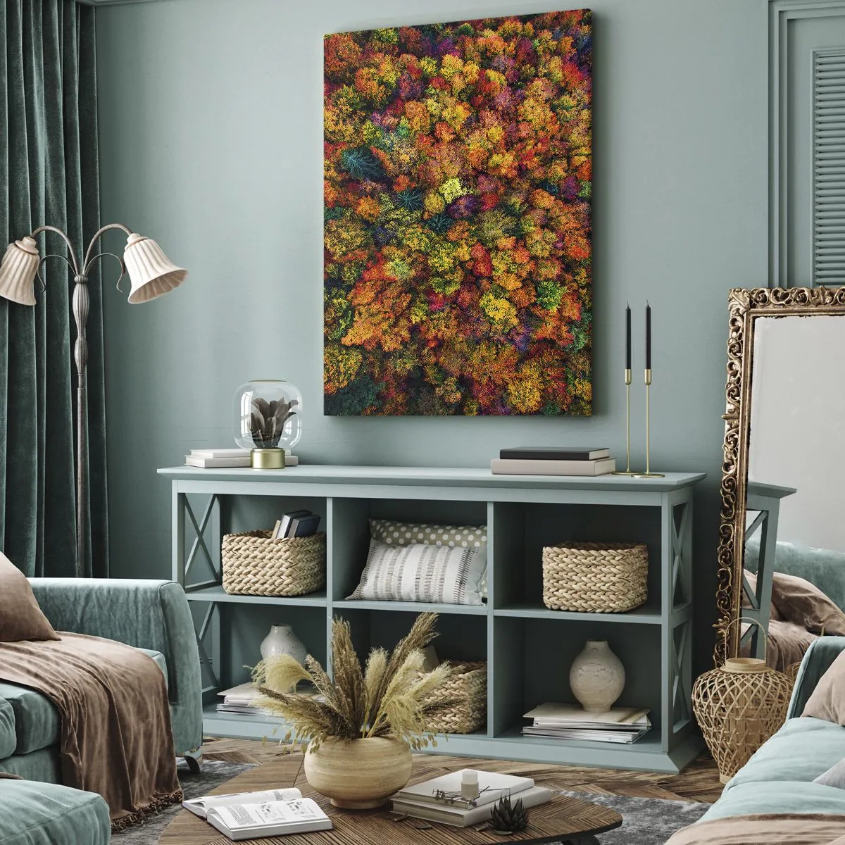 Obraz na plátně - Kytice podzimních stromů - 55x100 cm