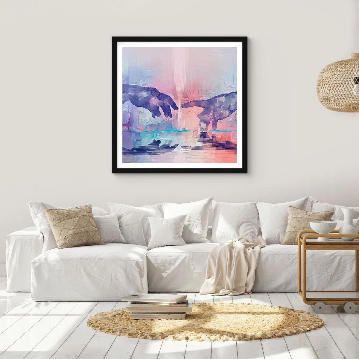 Plakát v černém rámu - Božská jiskra života - 40x40 cm