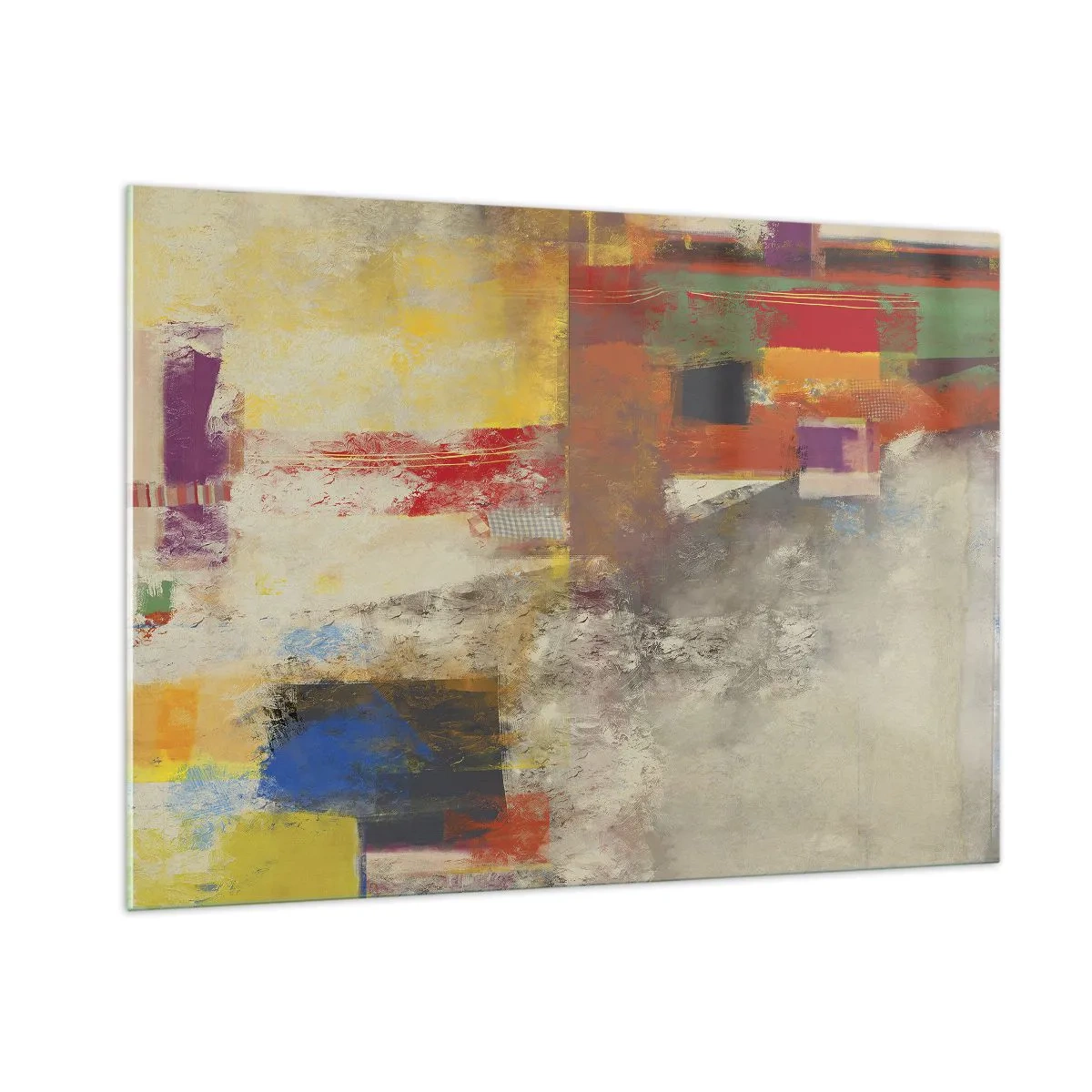 Obraz na skle - Geometrie barev - 100x70 cm