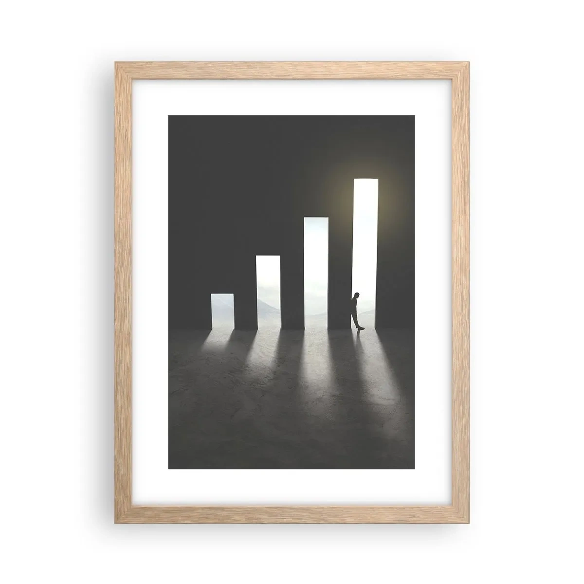 Plakát v rámu světlý dub - Úspěch – imprese - 30x40 cm