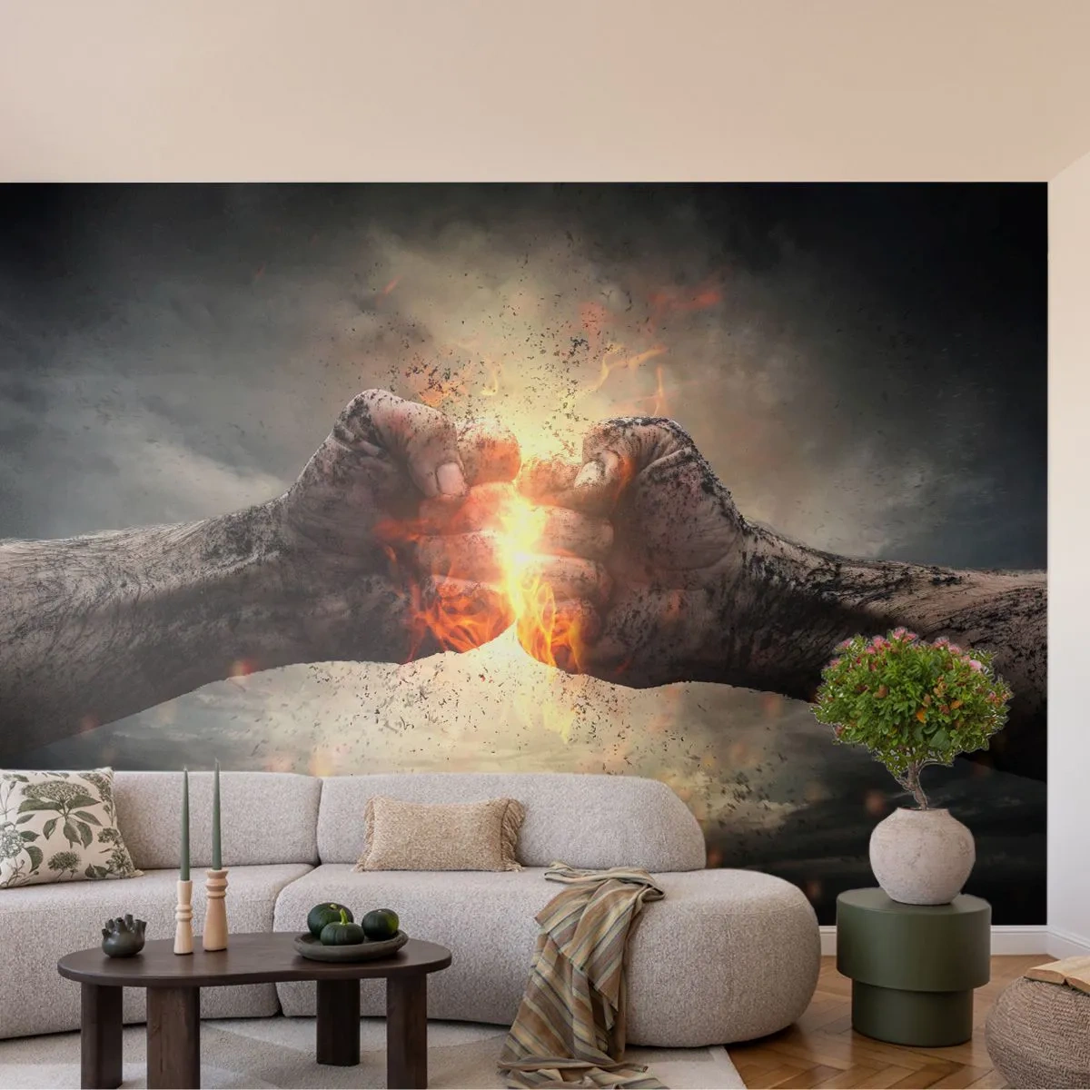 Fototapeta Premium Canvas - Jdi do války - Abstrakce, Zaťatou ruku, Platnost - 250x175 cm