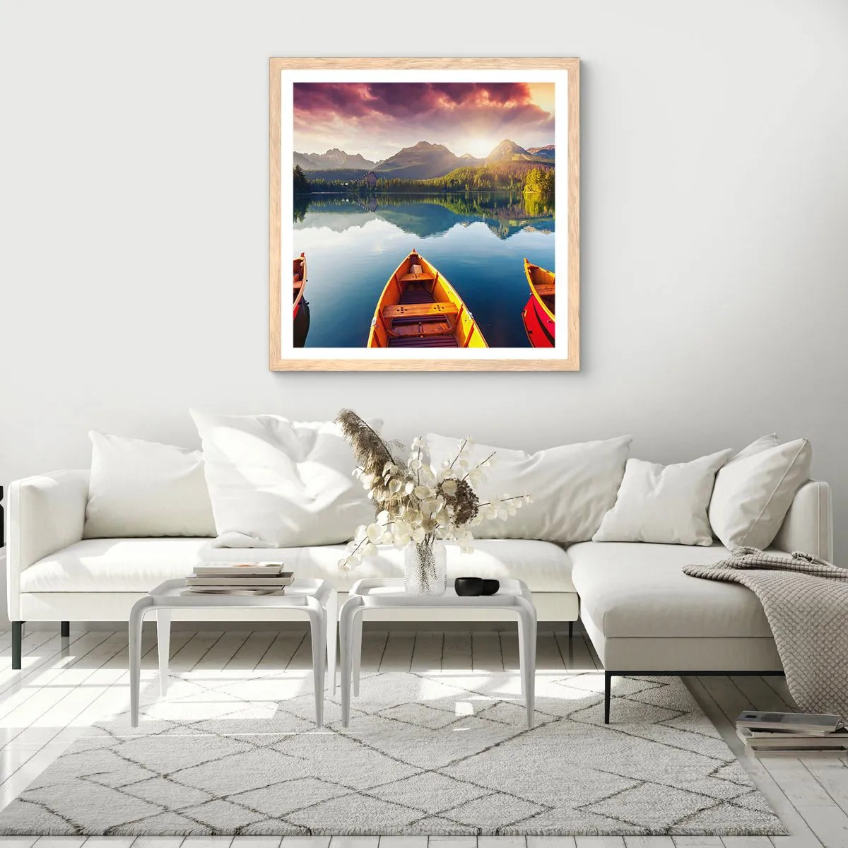 Plakát v rámu světlý dub - Nic proti přírodě - 50x50 cm