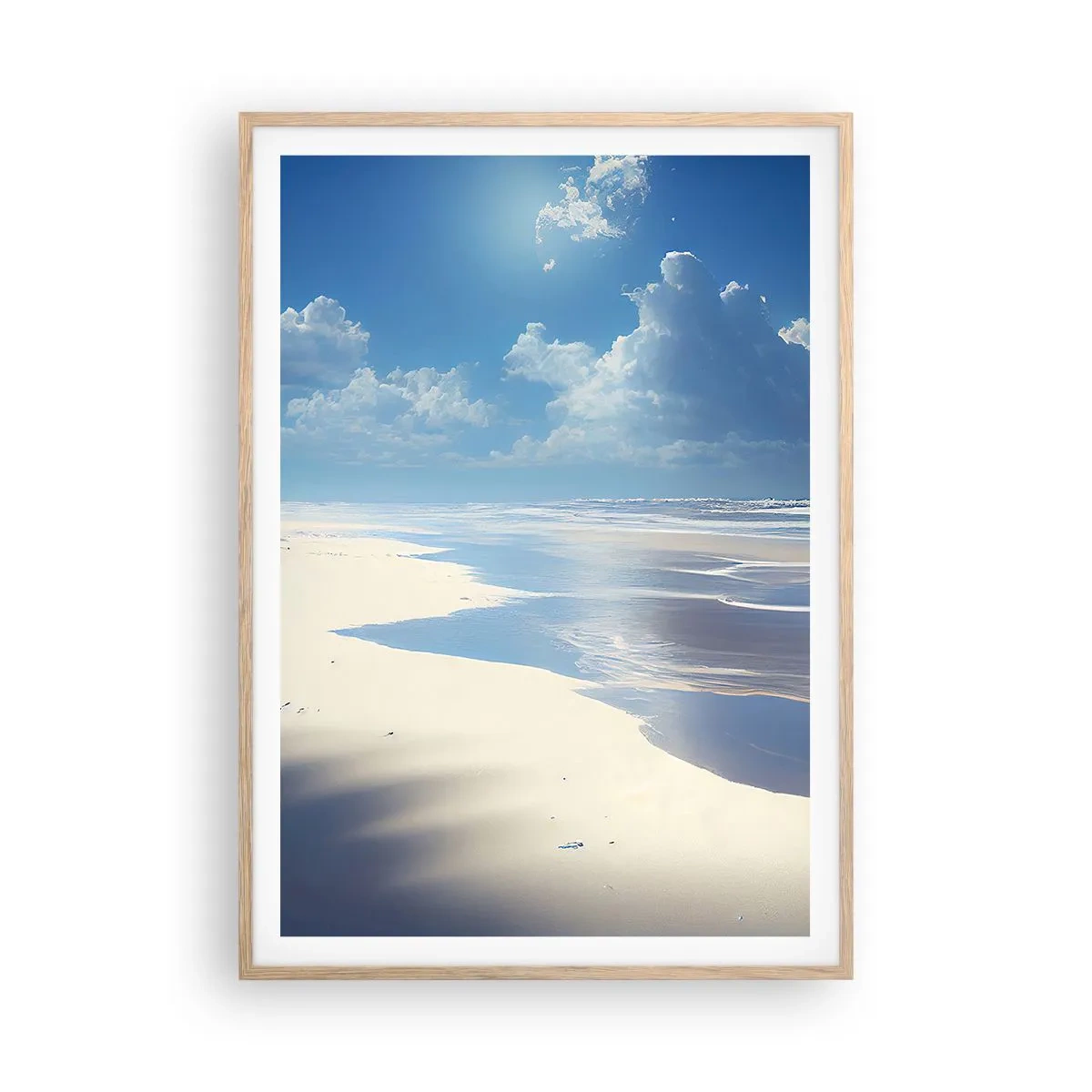 Plakát v rámu světlý dub - Dovolená v ráji - 70x100 cm