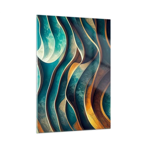 Obraz na skle - Meandry modré - 50x70 cm