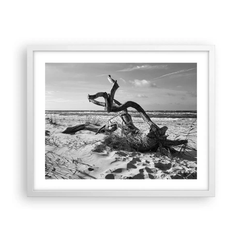 Plakát v bílém rámu - Mořská socha - 50x40 cm