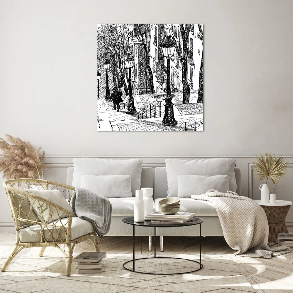 Obraz na skle - Milostný příběh nebo horor? - 30x30 cm