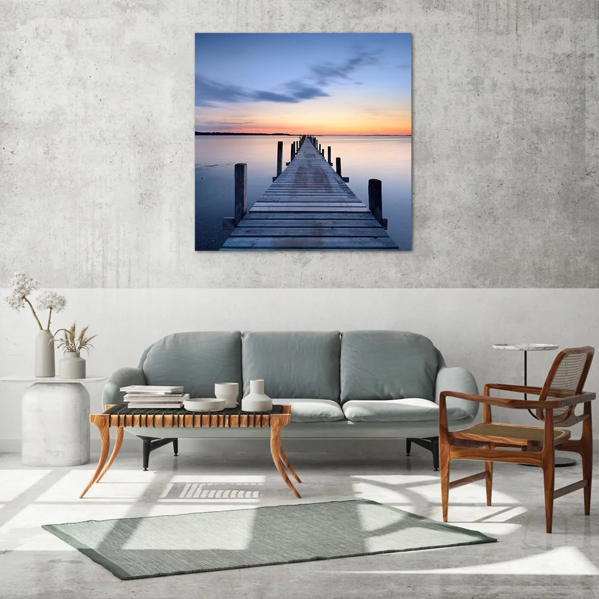 Obraz na skle - Klid příjemného soumraku - 70x70 cm