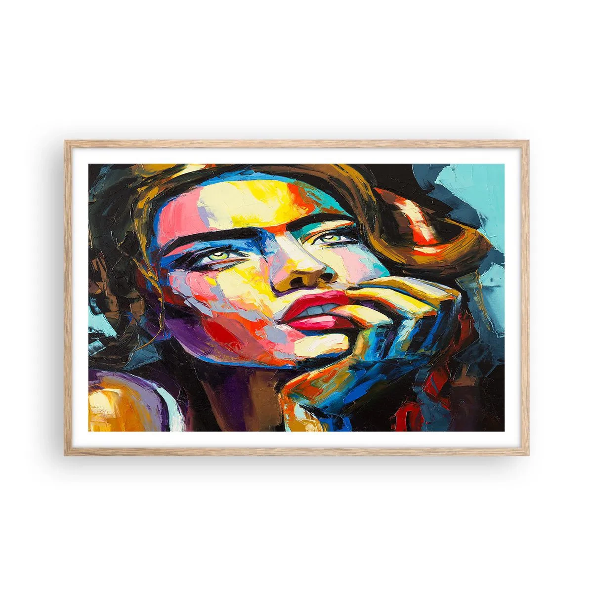 Plakát v rámu světlý dub - Sny, jak ptáci letí oblohou - 91x61 cm