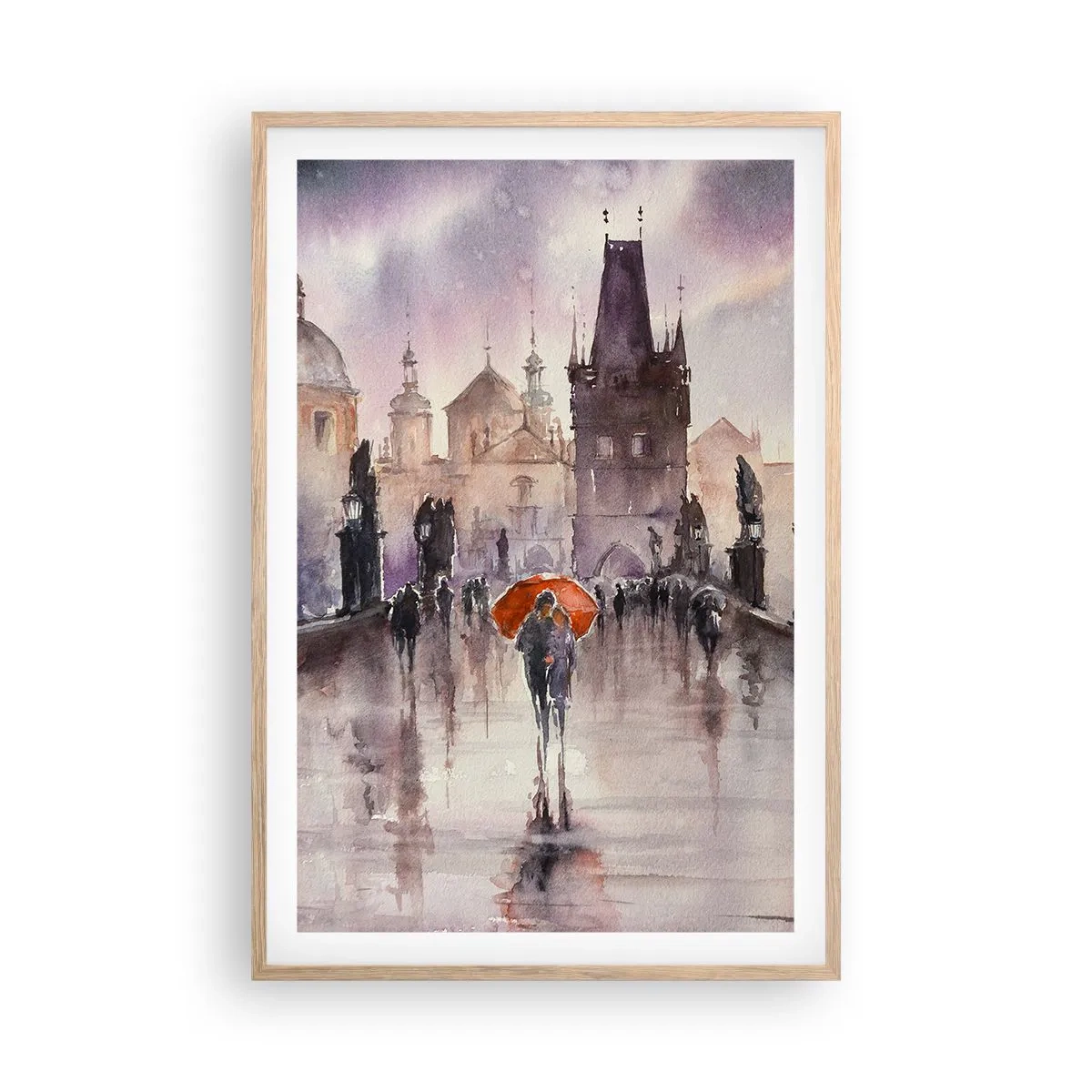 Plakát v rámu světlý dub - Lidé se nemění - 61x91 cm