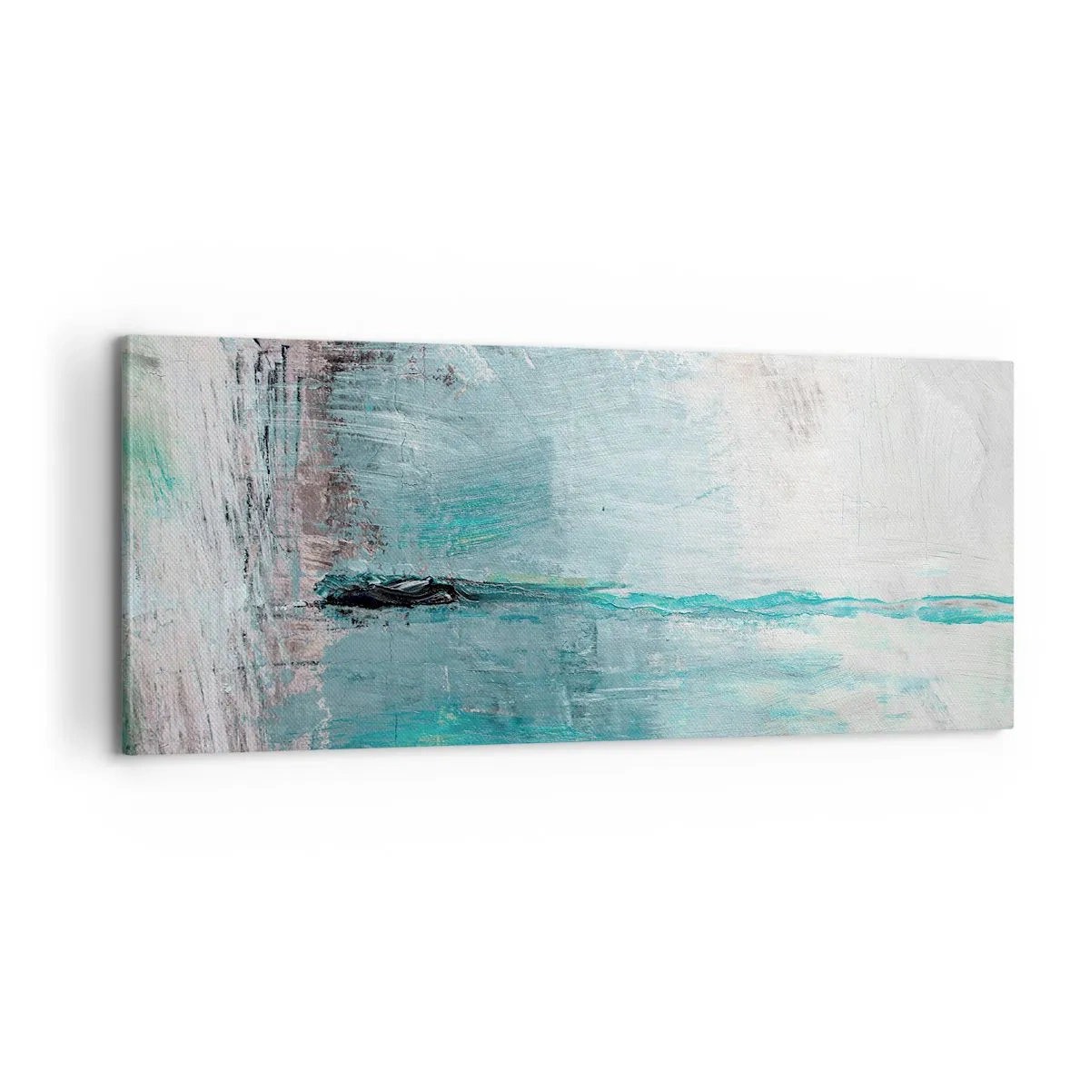 Obraz na plátně - Horizontálně v modři - 100x40 cm