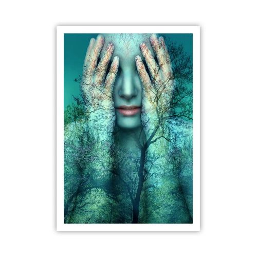 Plakát - Ponořená do modré - 70x100 cm