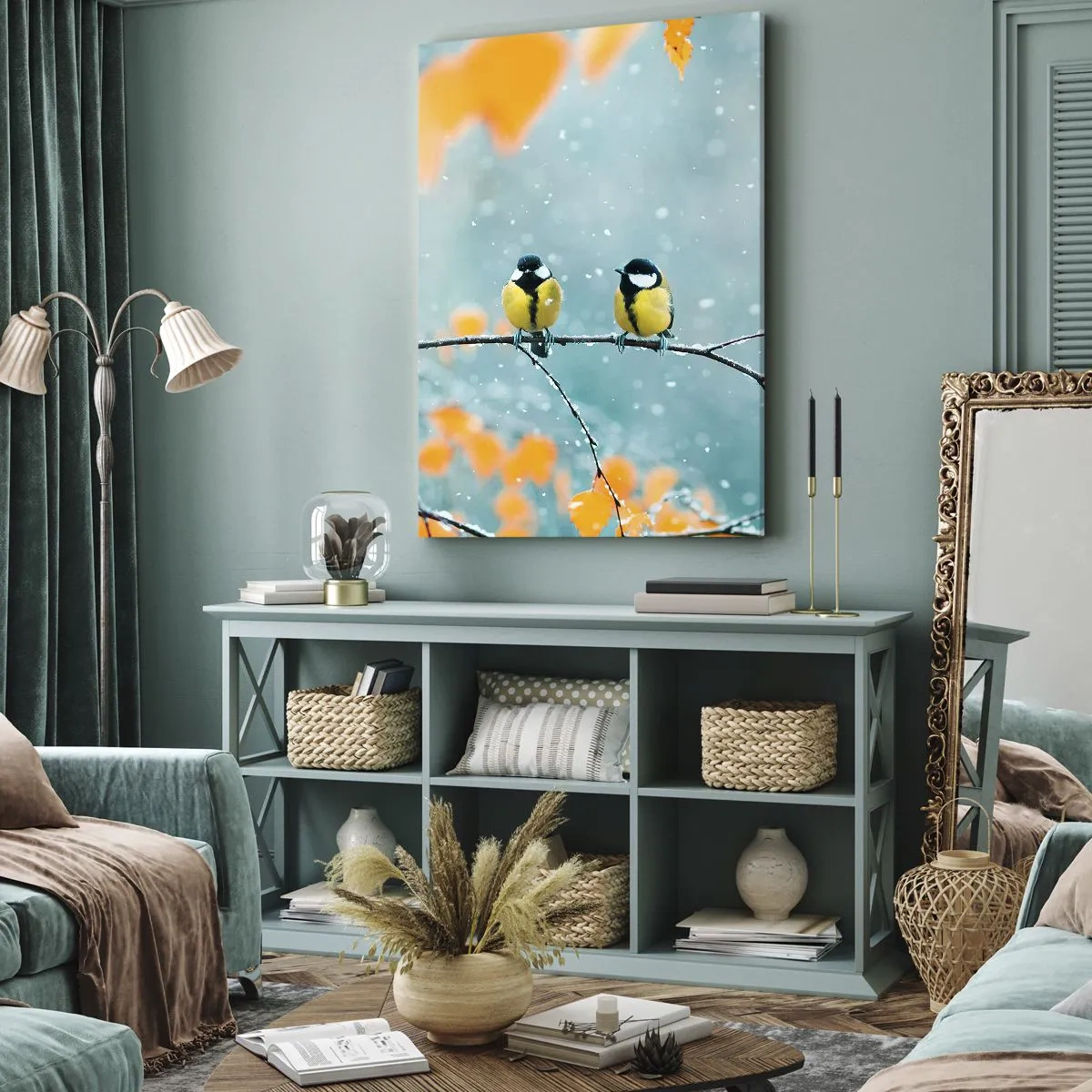 Obraz na plátně - Ptačí drby - 65x120 cm