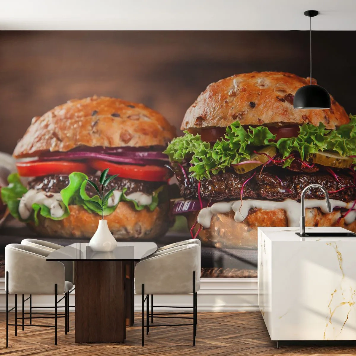 Fototapeta Premium Canvas - American dream - Gastronomie, Hamburger, Kulinářské - 100x70 cm