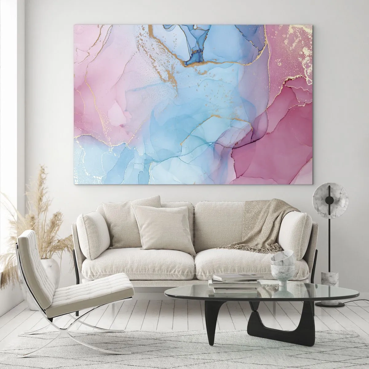 Obraz na skle - Setkávání a prolínání - 100x70 cm