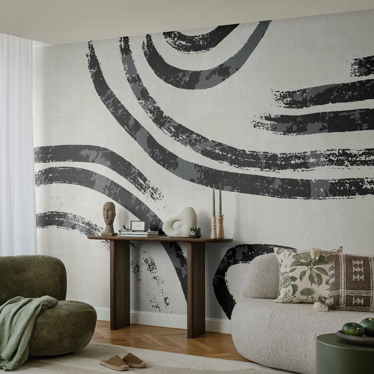 Fototapeta na míru Samolepicí Deluxe Sticker - Napůl zastavený - Minimalismus, Pomlčky, Boho